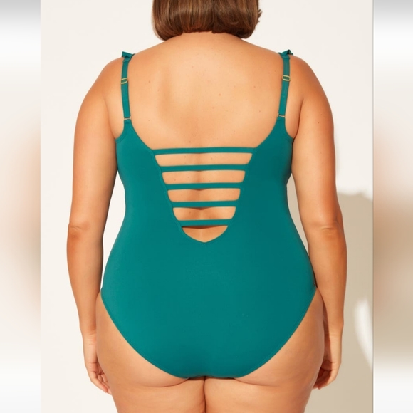 ๐ BLEU BY ROD BETTIE Ruffilicious One-Piece Swimsuit, Size 18W - Picture 5 of 5